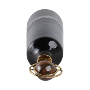 Vaso moderno in vetro conico, sfumato da nero a marrone, vaso decorativo da tavolo per soggiorno, decorazione per la casa, elegante elemento d'accento. - Product Image 6