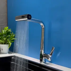 Digital Display Sink Faucet Commercial Waterfall Kitchen Faucet With Waterfall Kitchen Sink Faucet With Waterfall Nob