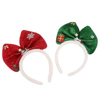 Weihnachtliches Stirnband mit Schleife, weißer Plüsch-Haarreif, Schneeflocken-Geschenk-Stern-Dekor, Weihnachtsparty-Foto-Haaraccessoires