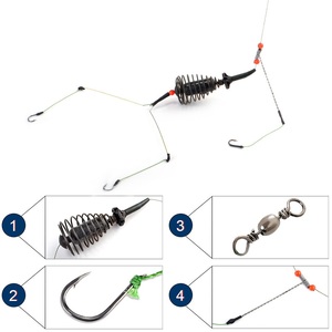 Vente en gros OEM, Cage à appâts de pêche avec plomb et émerillon, 20g-80g, longueur 52cm, trois hameçons, avec ligne et hameçons <span class=keywords><strong>pour</strong></span> la pêche à la carpe au feeder - Product Image 5