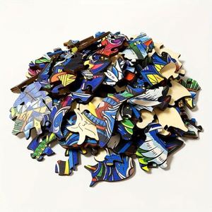 Regalos de Navidad y Acción de Gracias para Familiares y Amigos, Rompecabezas de Madera con Forma de Animal Único, Colibrí, Juguete Educativo DIY - Product Image 3
