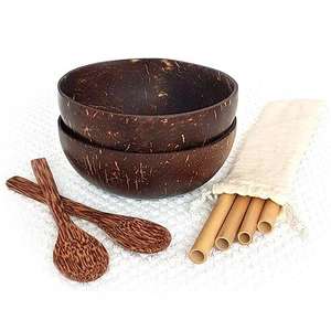 Bol écologique en coquille de noix de coco, gros bol à salade de noix de coco avec logo personnalisé du Vietnam, écologique - Product Image 1