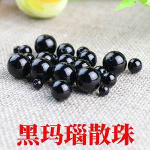 Perles rondes en agate noire Ling Gusi, 10mm, pierre naturelle, perles en vrac pour la fabrication de bijoux, accessoires de bricolage - Product Image 5