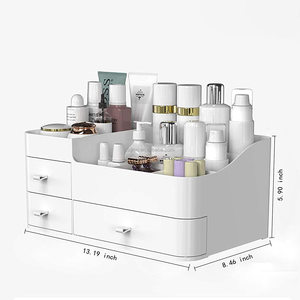 Premium Quality Large Rectangle Countertop Storage Makeup Desk Organizer 6L Clear Plastic Jewelry Storage Drawers Eco-Friendly