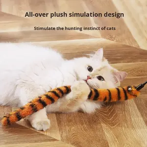 <span class=keywords><strong>Garfield</strong></span> tarzı kedi Teaser değnek ısırmaya dayanıklı etkileşimli plastik oyuncak sıkıntı için-kabartma uzun kuyruk kedi çubuk - Product Image 2