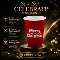 Gobelets en plastique jetables sans BPA de 18 oz, gobelets en plastique rouges pour fêtes, bars, discothèques, beer pong, pour boissons froides et chaudes