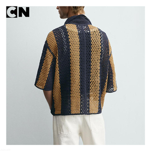 Fabricante de Suéteres con Certificación BSCI, Suéter Cárdigan Vintage de Verano Personalizado, Apliques de Letras Bordadas, Parche de Ganchillo - Product Image 2