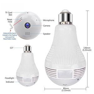 Bombilla de Luz de Seguridad con Detección de Movimiento Inalámbrica con Visión Nocturna Estándar V9 E27, Cámara IP CCTV, Grabación de Video, Mini Cámara Wifi - Product Image 6