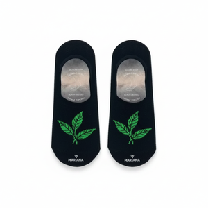 Mariana <b>Black</b> Ballet <b>Socks</b> Leaf Patterned Anti-Slip Cotton/Polyamide/Elastane Unisex for Daily Use - Product Image 2