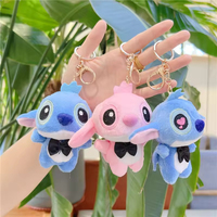 En gros, Porte-clés Peluche Kawaii Mignon Rose et Bleu, Modèle Rehaussé, avec Rembourrage en Coton PP, pour Cadeau