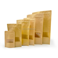 Sac en papier kraft à fond plat avec fermeture éclair / Emballage alimentaire Sac en papier kraft à fermeture éclair