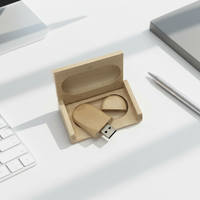 Boîte cadeau USB en bois naturel non fini avec logo personnalisé - Design multifonctionnel écologique