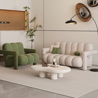Art minimaliste canapé velours banc fauteuil cadre en bois meubles de salon chaise longue négociation canapé Table basse ensemble