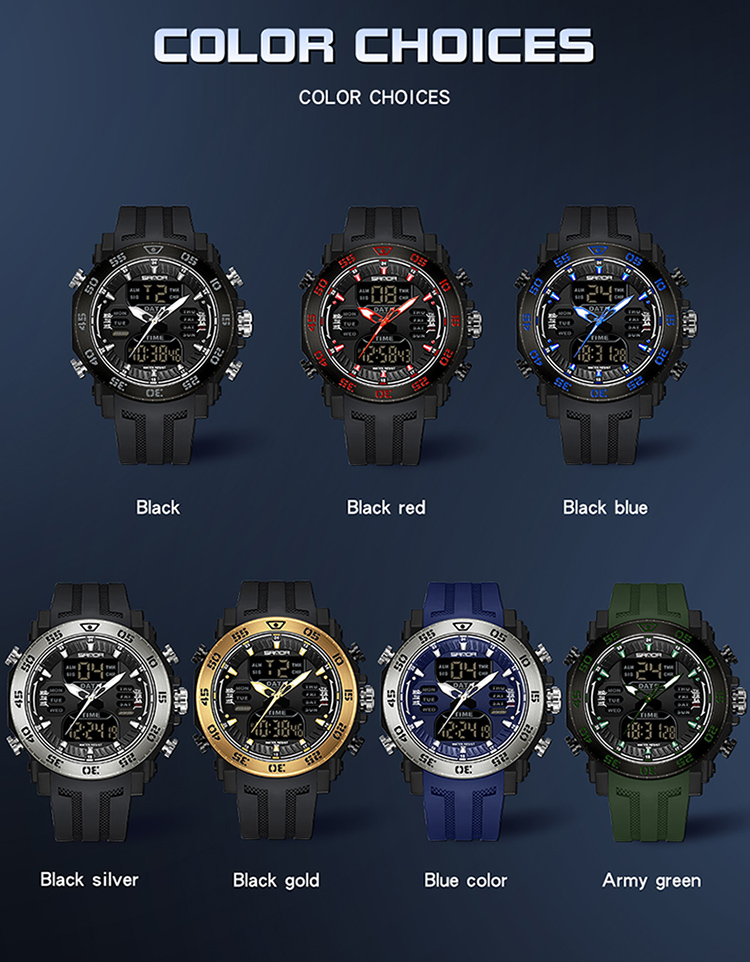 OEM SANDA 6029 Top Brand Men's Women's Multifunctional Electronic Watch Leisure Sports Waterproof Digital Student Watch