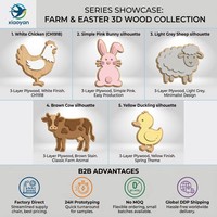 Letrero de Madera Contrachapada 3D Personalizado con Diseño de Pollo de Pascua |   Decoración de Mesa Moderna con Impresión UV Hen |   Adorno Personalizado de Animal Primaveral 2026