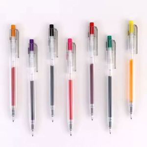 Retro <b>Multi</b>-Colour Push Action Neutral <b>Pen</b> Combination Student Gel Ink <b>Pen</b> Blue Sign Water-Based Ink Office Stationery Supplies - Product Image 5