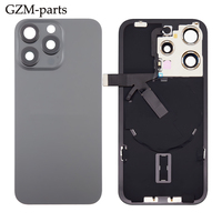 Pour iPhone 15 Pro boîtier arrière couvercle en verre avec plaque d'acier avec charge NFC sans fil MagSafe aimant lampe de poche Flex