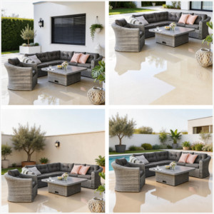 Commercial Grade All Aluminum Wicker <b>Sofa</b> Set Modern Design Waterproof Cushions Rust-Proof Table Chairs <b>Outdoor</b> Furniture for - Product Image 3
