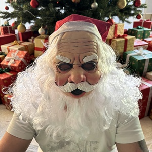 Máscara Realista de Santa Claus Anciano con Peluca Blanca, Barba y Gorro, Accesorios de Disfraz para Fiesta de Navidad - Product Image 2