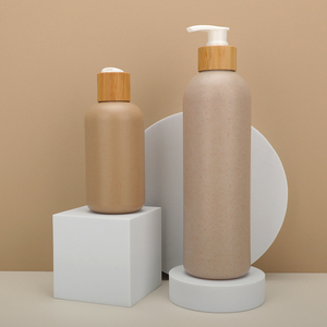 Bộ chai nhựa PET rỗng, thân thiện với môi trường, có thể phân hủy sinh học, kèm nắp tre, dùng đựng dầu gội và sữa dưỡng thể - Product Image 2