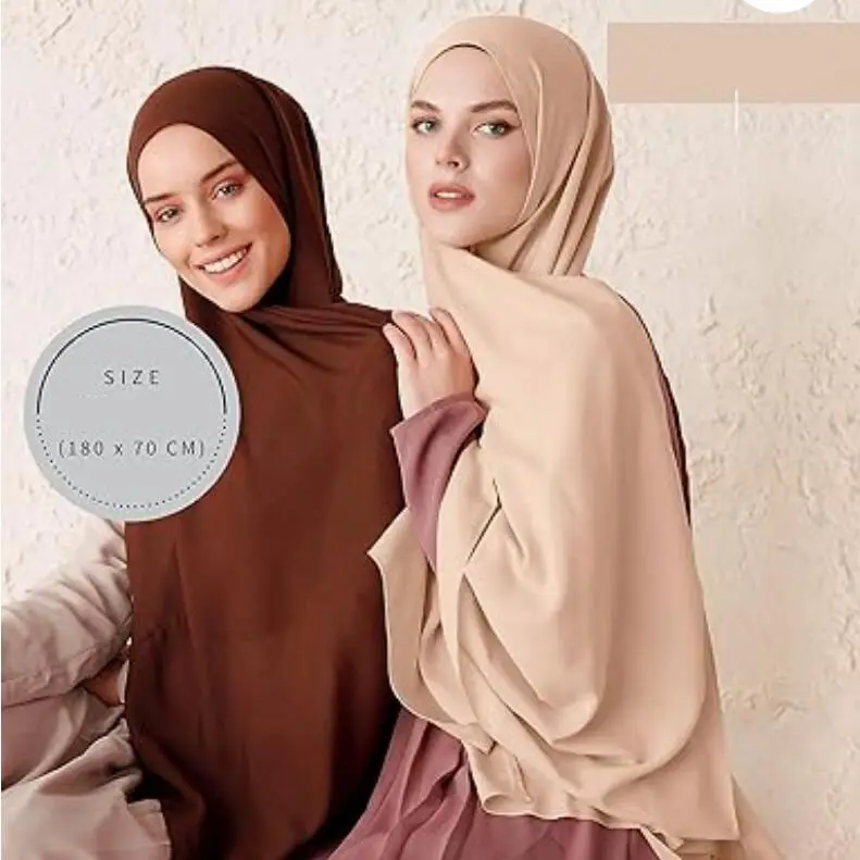 Musulmane 86 Colors Headscarf Ladies Plain Color Knitted Chiffon Veil Scarf Wholesale Chiffon Hijab For Muslim Women