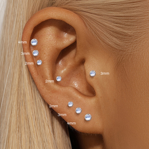 Pendientes de Plata S925 con Baño de Rodio y Cristal de Piedra Lunar Natural, Diseño Moderno para Mujer - Product Image 3