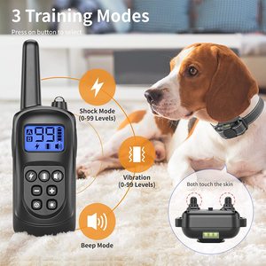 <span class=keywords><strong>Collar</strong></span> eléctrico remoto para entrenamiento de perros, pantalla LCD grande, impermeable y recargable - Product Image 2