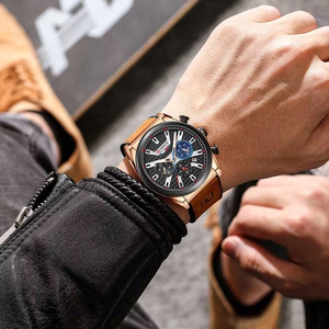 <span class=keywords><strong>Orologio</strong></span> <span class=keywords><strong>da</strong></span> <span class=keywords><strong>Polso</strong></span> <span class=keywords><strong>da</strong></span> <span class=keywords><strong>Uomo</strong></span> di Lusso 8392 con Quadrante Ovale, Cronografo Impermeabile e Cinturino in Pelle - Regalo Perfetto Montre Homme - Product Image 2
