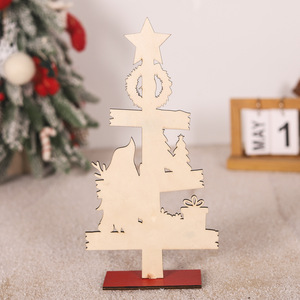 TC Vente en gros de lettres de Noël Décoration de table de Noël en bois Père Noël Bonhomme de neige Impression Ambiance festive Arbre de Noël en bois - Product Image 4