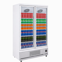 Vitrine réfrigérée verticale à refroidissement par air pour bières, boissons fraîches, supermarchés, restaurants, LED à économie d'énergie