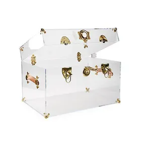 Acrylic Trunk Coffee Table Clear Lucite Acrylic Trunk With Chic Brass Accent