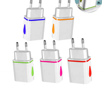 Chargeur mural portable double USB avec logo OEM, LED, 2 ports, pour téléphones mobiles