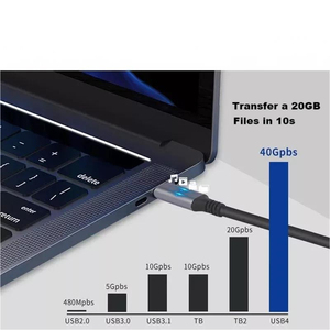 Ub4 40Gbps 240W 4K 3 HD Video Đầy Đủ Tính Năng USB 3.2 Gen 2 Nylon Áo Khoác 1M Nam Nam Loại C Cáp Cho <span class=keywords><strong>Android</strong></span> 5A Nhanh Chóng Sạc - Product Image 3