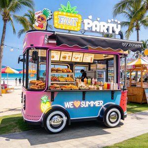 Chariot mobile compact pour camion de crème glacée avec cuisine complète en acier inoxydable, chariot de restauration de rue pour hot-dogs et pizzas - Product Image 1