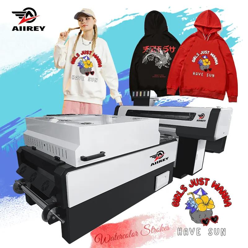 2023 best new dtg Heat Transfer T-shirt inkjet Printing 60CM Global Hot Sales Full Set dtf printer with Powder Machine