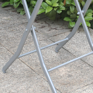 Leisure Modern Steel <b>Foldable</b> Round Glass Coffee Dining Patio <b>Table</b> With Portable Design for Courtyard & Park Use - Product Image 5