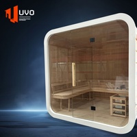 Capsule de sauna électrique personnalisable en bois de pruche massif moderne, sauna de luxe pour jardin, spa et camping