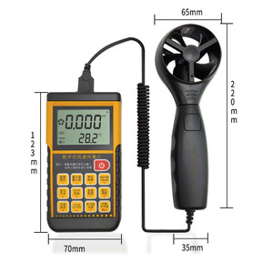 Anémomètre numérique Tekmann TM856 70x123x35mm, mesureur de vitesse du vent portable avec affichage de la température - Product Image 1