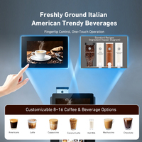 Machine à café expresso Bean-to-Cup avec 1 réservoir à grains et 3 réservoirs à lait en poudre, prise en charge SDK, vente en gros commerciale
