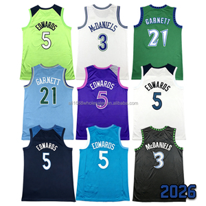 Maillot de basket rétro pour hommes, cousu, Anthony Edwards, Jaden <span class=keywords><strong>McDaniels</strong></span>, Donte DiVincenzo, Kevin Garnett, tailles S-2XL - Product Image 1
