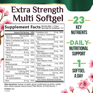 Multivitamines pour femmes en gélules molles, sans gluten, formule scientifique pour soutenir l'immunité et l'énergie naturelle, OEM/ODM, échantillon disponible. - Product Image 6