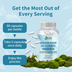 OEM Natural Magnesium Glycinate Capsules for Adult Sleep Support Muscle Relaxation and Nerve Calm Contains Chelated Magnesium - Product Image 5