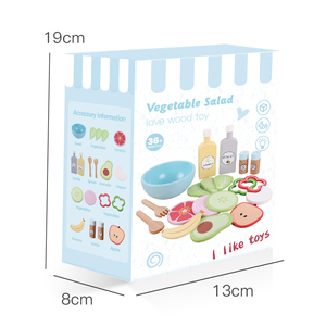 Juego de Comida de Juguete Ecológico y No Tóxico para Niños, Papas Fritas, Verduras, Frutas, Ensalada, Helado, Juguetes de Madera para Cocina Infantil - Product Image 6