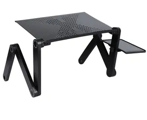Adjustable Laptop Desk Stand Portable Aluminum Ergonomic Folding Table for TV Bed Sofa PC Notebook with Mouse Tray