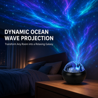 Projecteur LED Ciel Étoilé Ondes Océaniques Galaxie 7 Couleurs Lampe de Nuit avec Télécommande pour Chambre Plafond Fête