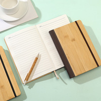 Libreta A5 de Bambú Negro con Hilo de Cuero, Encuadernada y con Correa, Impresión Térmica, Ideal para Reuniones de Oficina, Negocios, Regalo Perfecto, Venta al Por Mayor