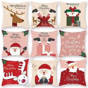 Multiple Custom 45*45 buon natale federe Cartoon snowman deer fodere per cuscini decorazioni per feste di natale per la casa