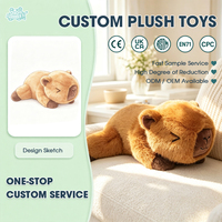 Boneka Kapibara Raksasa Personalisasi, Boneka Hewan Lembut dan Menggemaskan, Maskot Plushie Ukuran Kustom, Logo OEM ODM, Layanan Sampel Cepat