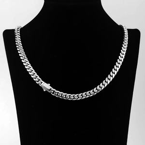 Chaîne cubaine en acier inoxydable, bijoux hip-hop urbains pour hommes, chaîne maille cubaine Miami en or 18 carats - Product Image 4