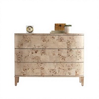 Commode d'appoint moderne de luxe en bois de bouleau de haute qualité avec 3 tiroirs, meuble de rangement, table de chevet pour chambre à coucher, salon et hôtel